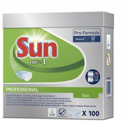 Sun Pro Formula Professional vaatwastabletten all-in-1 Eco oplosbare folie Doos 5x100 st