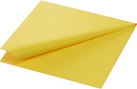 Duni servetten Uni 1/4 vouw geel 180385 2lgs. 33x33cm Doos 16x125stuks