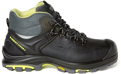 Grisport V-schoen Tundra S3 KN Mt:45, zwart/geel, hoog model Kevlar tussenzool