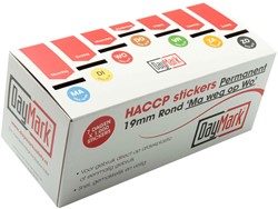 Daymark permanente dagstickers Ø19mm,Cash&Carry kit.7x1000st. HACCP voedselveiligheid