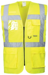 Portwest veiligheidsvest Berlin Mt:3XL, Hi-Vis geel Executive EN20471, incl.zakken