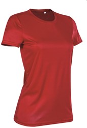 Stedman T-shirt Interlock Mt:M, crimson red Body Fit, Actiive-Dry, dames