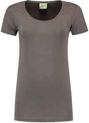 L&S T-shirt Mt:XL, pearl grey Body Fit, Cott./Elast., dames