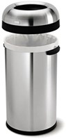 Simplehuman afvalbak 60L, mat RVS, open top-2