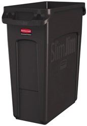 Rubbermaid Slim Jim® container 60L, bruin Met luchtsleuven