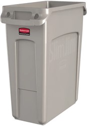 Rubbermaid Slim Jim® container 60L, beige Met luchtsleuven