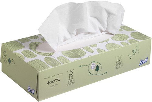 Scott facial tissue standaard wit 8837 2lgs. 21.5x18.6cm Doos 21x100-2