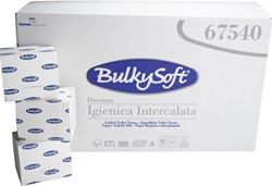 BulkySoft toilet tissue bulk Premium Pure Cell. wit 67540 2lgs. 19x11cm Doos 36x250 st.