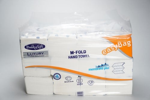 BulkySoft M-vouw handdoek Membrane Plus 82314 3lgs. 32x21cm Easybag 12x120st-2