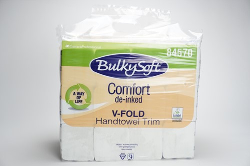 BulkySoft V-vouw handdoek Comfort Trim wit 84570 2lgs. 21x21cm Easybag 12x250st-2