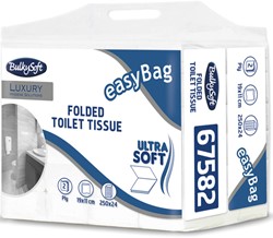 BulkySoft toiletpapier bulk Premium Pure Cell. wit 67582 2lgs.19x11cm Easybag 24x250st.