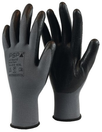 PsP Allround nitril handschoenen grijs/zwart 10-510