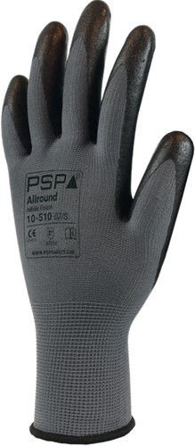 PsP Allround nitril handschoenen grijs/zwart 10-510-3