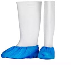 MedComfort schoenovertrek CPE geruwd 42x15cm 55my blauw met elastiek Doos 20x100 stuks