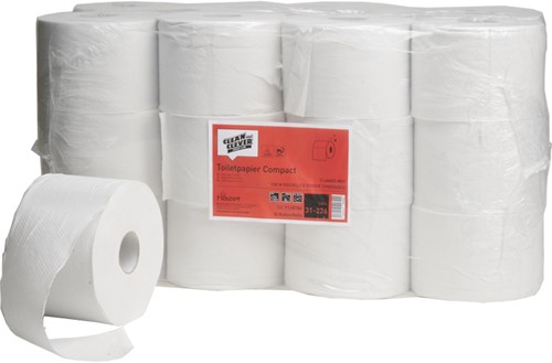 Clean and Clever SMA31-226 toiletpapier compact 2lgs Q2 wit rec.100m 740vel Pak 24 rol
