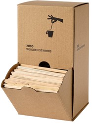 Duni roerstaafje hout Biopak 110mm 191721 Doos 6 dispensers à 2000 stuks