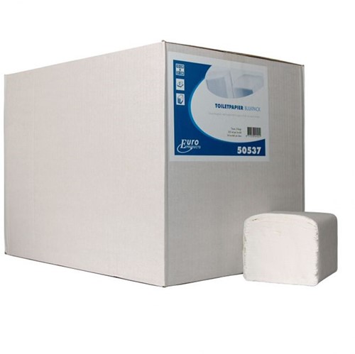 Euro toiletpapier bulkpack gevouwen tissue wit Q6 2lgs. 20,6x10,8cm Ds 40x225vel