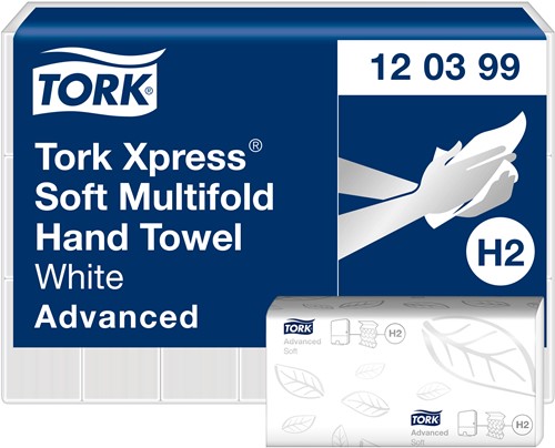 Tork Xpress handdoek H2 Advanced soft wit 120399 2lgs. 21x34cm Pak 21x136 st.-2