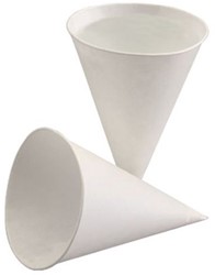 Papieren puntbeker bio, wit 105ml. 4oz^ Doos 5000 stuks