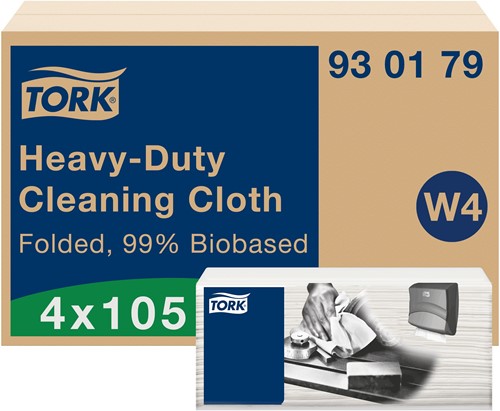 Tork Heavy Duty reinigingsdoek W4 Premium wit 930179 1lgs. 10.5 x35.5cm Doos 420 st