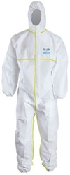 Chemdefend 310WH coverall type 3&4&5 Mt:XXL, wit heavy duty chemie