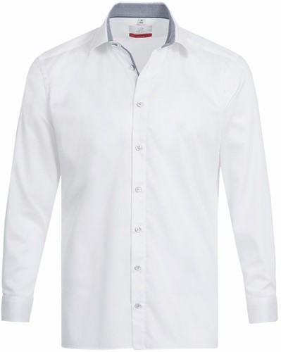 Greiff heren overhemd 67621 Mt:41/42, wit/grijs  ^ Premium Regular Fit