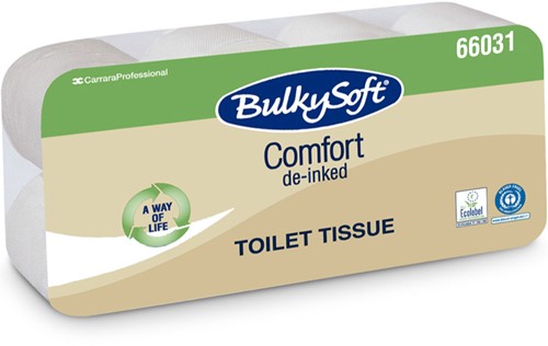 BulkySoft toiletpapier wit Comfort de-inked tissue 66031 3lgs. 250vel Pak 9x8 rol
