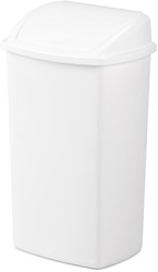 Afvalbak met swingdeksel 50L. wit 400x310x680mm