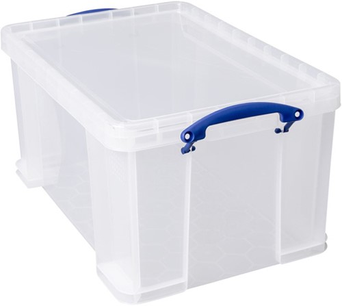 Opbergbox Really useful 48L blauw/transparante deksel 600x400x315mm