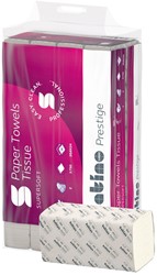 Satino Prestige Z-handdoek PT2 wit, 2 lgs, cellulose 276620 20,x24cm Easybag 25x150st.