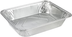 Pluspack schaal aluminium 3600ml rechthoek1/2 gn full curl 324x263x60mm. Ds 100 st.