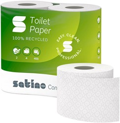 Satino Comfort toiletpapier MT1 recycled hoogwit 062480 2lgs. 400vels. Pak 10x4 rol