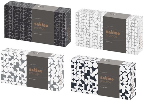 Satino Prestige facial tissues standaard plat hoogwit 2lgs 21x20,5cm Doos 40x100st.