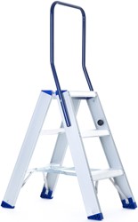 Eurostairs dubbele trap 2x3 treden Max. stahoogte 75cm