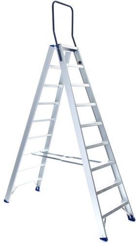 Eurostairs dubbele trap 2x9 treden Max. stahoogte 225cm