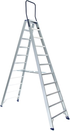 Eurostairs dubbele trap 2x11 treden Max. stahoogte 275cm