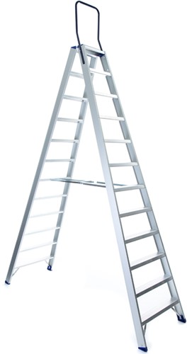 Eurostairs dubbele trap 2x12 treden Max. stahoogte 300cm