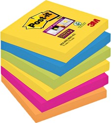 3M Post-it memoblok 654 76x76mm, Rio ^ Super Sticky, Pak 6 stuks