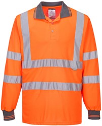 Portwest Comfort Poloshirt Mt:L, Hi-Vis oranje ^ lange mouw EN ISO 20471
