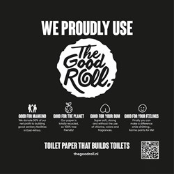 The Good Roll Tegel Z We proudly Use met scancode duurzaam zwart