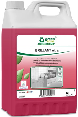 Green Care BRILLANT ultra spoelmiddel voor professionele vaatwassers