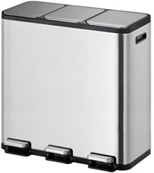 EKO Ecocasa pedaalemmer 3x15L splitted RVS