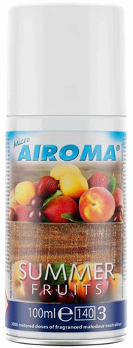 Micro Airoma luchtverfrisser Summer fruits. spuitbus Navulling Doos 12x100ml