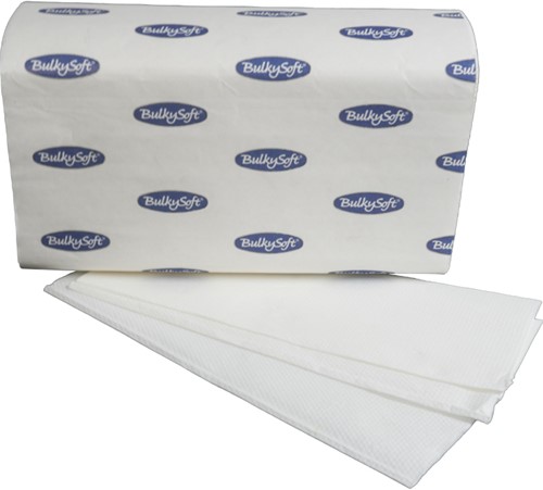 BulkySoft Premium handdoek Z-vouw 2lgs cellulose wit83470 24x20,5cm. Doos 25x150 st.-2