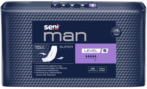 Seni Man Super Level 5 A15 incontinentieverband Pak 15 stuks