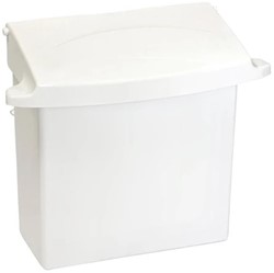 Rubbermaid sanitaire afvalbak tbv dameshygiëne 5L. wit  ^ 130x320x270mm
