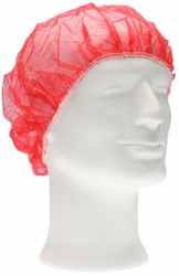 CMT haarnet Bouffant cap PP rood X-large Ø58cm latexvrij. Doos 10x100 stuks