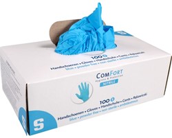 ComFort handschoenen 3,5gr. Nitril poedervrij Mt:S blauw Box 100 stuks