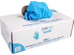 ComFort handschoenen 3,5gr. Nitril poedervrij Mt:M blauw Box 100 stuks