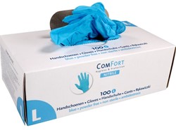 ComFort handschoenen 3,5gr. Nitril poedervrij Mt:L blauw Box 100 stuks
